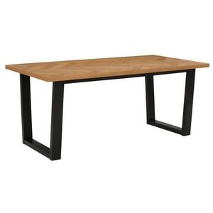 Eettafel - Zwart - Naturelkleur - 180 cm x 90 cm x 72,5 cm