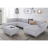 andas Wohnlandschaft "Janek U-Form", mit Federkern und Keder in scandinavischem Design