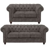 Home affaire Sitzgruppe Chesterfield, (2-tlg), hochwertige Knopfheftung, bestehend aus 2- und 3-Sitzer