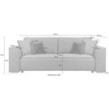 INOSIGN 3-Sitzer Beatrice Schlafsofa, wahlweise auch mit Bettfunktion und Bettkasten, incl. 2 Zierkissen