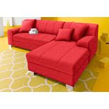 INOSIGN Ecksofa "Turah incl. Zierkissen, moderne Steppung, auch in Leder", wahlweise mit Bettfunktion, Schlafsofa, B/T/H: 239/152/75 cm, L-Form