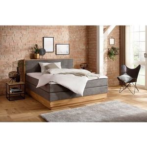 Home affaire Boxspringbett Cavan, Eiche, inkl. Bettkasten & Topper, verschiedene Härtegrade (auch H4)