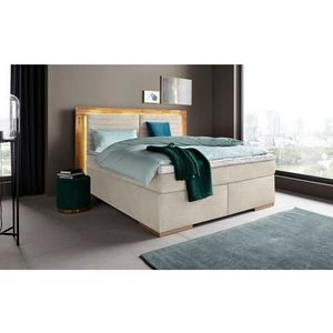 Places of Style Boxspringbett »Cup«, mit LED-Beleuchtung, Massivholzrahmen und Topper, in 2 Härtegraden