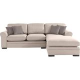 Home affaire Ecksofa »Broughton L-Form«, weicher Sitzkomfort, incl. 4 Zierkissen, Keder