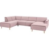 andas Wohnlandschaft "Janek U-Form", mit Federkern und Keder in scandinavischem Design