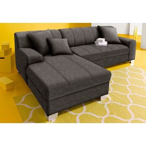 INOSIGN Ecksofa "Turah incl. Zierkissen, moderne Steppung, auch in Leder", wahlweise mit Bettfunktion, Schlafsofa, B/T/H: 239/152/75 cm, L-Form