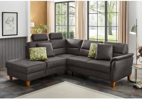 Home affaire Ecksofa "Palmera L-Form", Federkern, wahlweise mit Bettfunktion und mit/ohne Stauraum