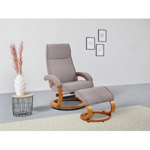 Home affaire Relaxsessel "Paris TV-Sessel, Sessel mit Hocker, Wohnzimmer, Schlaffunktion manuell", (Set, 2 St., bestehend aus Sessel und Hocker), verstellbar, Microfaser, NaturLEDER, Webstoff, Sitzhöhe 46 cm