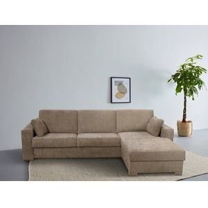Home affaire Ecksofa "Roma "M" Matratzenhöhe 14 cm, Dauerschlaffunktion, mit Unterfederung,", Liegemaße ca 143x198 cm, L-Form