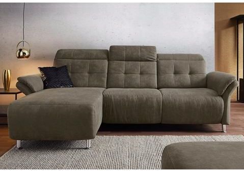 Places of Style Ecksofa "Manhattan L-Form", 2 Sitze mit elektrischer Relaxfunktion, verstellbare Armlehnen