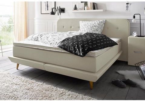 andas Boxspringbett "Premium", Steppung mit Knopfheftung, inkl. Topper