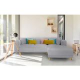 andas Ecksofa "Maroon L-Form", in skandinavischem Design, mit losen Kissen