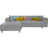 andas Ecksofa "Maroon L-Form", in skandinavischem Design, mit losen Kissen
