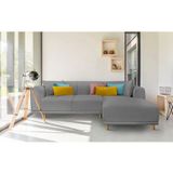 andas Ecksofa "Maroon L-Form", in skandinavischem Design, mit losen Kissen