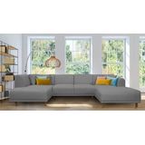 andas Wohnlandschaft "Maroon U-Form", in skandinavischem Design, mit losen Kissen