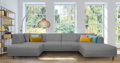 andas Wohnlandschaft "Maroon U-Form", in skandinavischem Design, mit losen Kissen