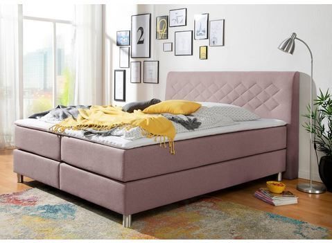 INOSIGN Boxspringbett "Parla", incl. Topper, 4 Farben in 4 Breiten, 2 Härtegraden, 3 Matratzenarten