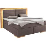Places of Style Boxspringbett "Cup", mit LED-Beleuchtung, Massivholzrahmen und Topper, in 2 Härtegraden