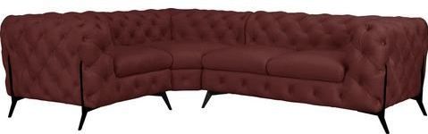 Leonique Chesterfield-Sofa "Amaury L-Form", moderne Chersterfield-Optik, Breite 262 cm, Fußfarbe wählbar