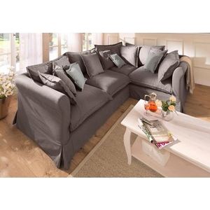 Home affaire Ecksofa »Luise L-Form«, mit vielen losen Kissen und abnehmbarer Husse