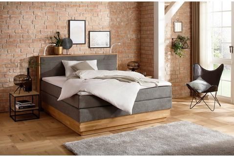 Home affaire Boxspringbett "Cavan", Eiche, inkl. Bettkasten & Topper, verschiedene Härtegrade (auch H4)