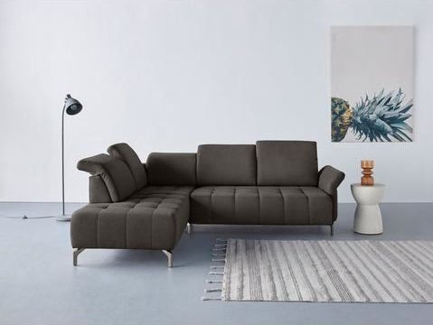 INOSIGN Ecksofa "Fresh L-Form", Federkern, wahlweise Kopfteilverstellung und motorischer Vorziehsitz