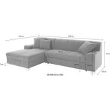 INOSIGN Ecksofa "Turah incl. Zierkissen, moderne Steppung, auch in Leder", wahlweise mit Bettfunktion, Schlafsofa, B/T/H: 239/152/75 cm, L-Form