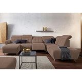 Places of Style Wohnlandschaft »Manhattan U-Form«, 2 Sitze mit elektrischer Relaxfunktion, verstellbare Armlehnen