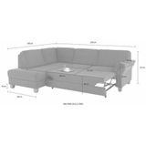 Home affaire Ecksofa "Borkum L-Form", mit Federkern, wahlweise mit Bettfunktion
