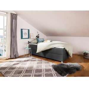 Boxspring - Antraciet - Chroom - Wit - 90 cm Ligoppervlak