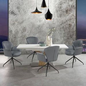 Places of Style Esszimmerstuhl »Leonidas«, 2 St., Veloursstoff-Kunstleder, Sitz und Rücken gepolstert, Sitzfläche in Velourstoff, Sitzhöhe 47 cm