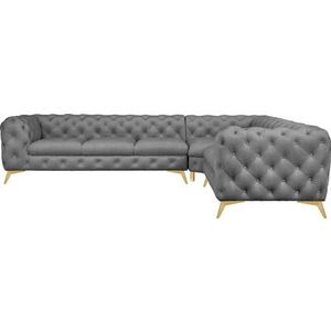 Leonique Chesterfield-Sofa »Glynis L-Form«, aufwändige Knopfheftung, moderne Chesterfield Optik, Fußfarbe wählbar