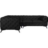 Leonique Chesterfield-Sofa "Glynis L-Form", aufwändige Knopfheftung, moderne Chesterfield Optik, Fußfarbe wählbar