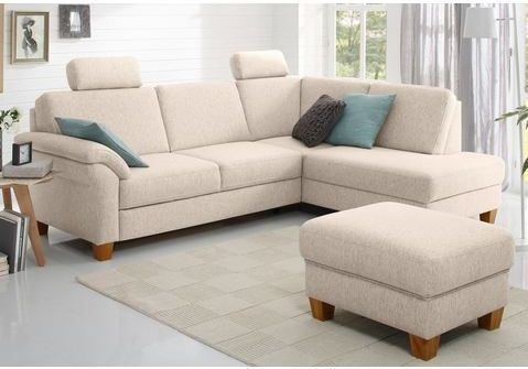 Home affaire Ecksofa "Borkum L-Form", mit Federkern, wahlweise mit Bettfunktion