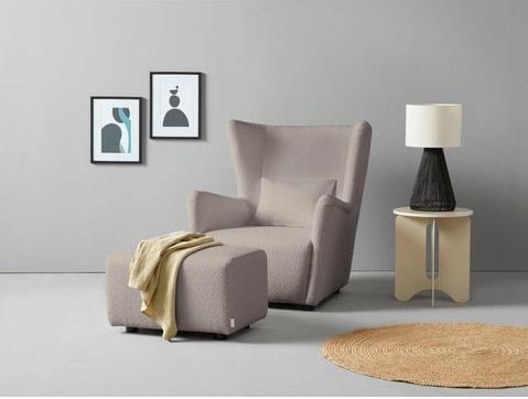 LeGer Home by Lena Gercke Ohrensessel "Levke Sessel", wahlweise mit oder ohne Hocker