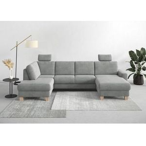 Home affaire Zithoek SUMMER U-vorm met of zonder slaapfunctie en bedkist, cordbekleding