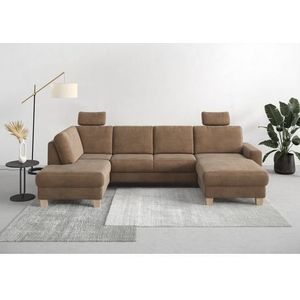 Home affaire Zithoek SUMMER U-vorm met of zonder slaapfunctie en bedkist, cordbekleding