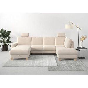 Home affaire Zithoek SUMMER U-vorm met of zonder slaapfunctie en bedkist, cordbekleding