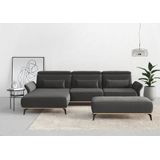 Places of Style Ecksofa "Fjord L-Form", massiv, wahlweise mit Armlehnfunktion, Kopf- Sitztiefenverstellung