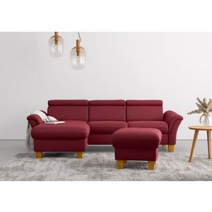 Home affaire Ecksofa »Lindgren L-Form«, wahlweise mit Bett mit klappbaren Rollen, Kasten und Kopfverstellung