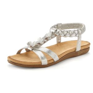 LASCANA Sommerschuh Sandale Sandalette, Sommerschuh mit Schmucksteinchen und elastischem Riemchen