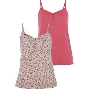 Vivance - Top - Bedrukt Bes Uni - Zachte Viscosekwaliteit - Spaghettibandjes