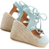 LASCANA Sommerschuh Keilsandalette Sandalette, Sandale mit Keilabsatz, Bast-Optik & Schnürung VEGAN