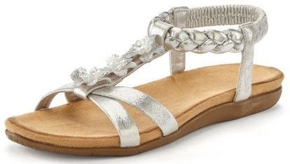 LASCANA Sommerschuh Sandale Sandalette, Sommerschuh mit Schmucksteinchen und elastischem Riemchen