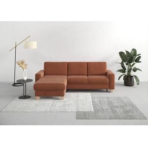 Home affaire Ecksofa »Summer L-Form«, mit Recamiere, mit oder ohne Bettfunktion und Bettkasten, Cord-Bezug