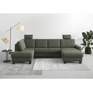 Home affaire Wohnlandschaft »Summer U-Form«, mit oder ohne Bettfunktion und Bettkasten, wengefarbene Holzfüße
