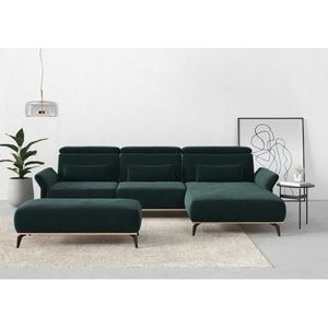 Places of Style Ecksofa »Fjord L-Form«, massiv, wahlweise mit Armlehnfunktion, Kopf- Sitztiefenverstellung