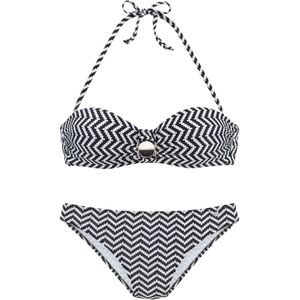 Look - Bandeau Bikini - Zwart/Wit - Gedessineerd - Zonder Beugels