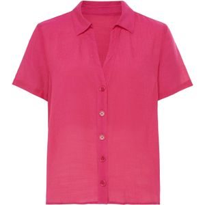 Vivance Blouse - Korte Mouwen - Pink - Knoopsluiting - Hemdblouse