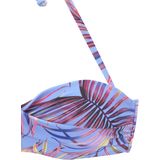 Lascana - Beugelbikinitop - Hemelsblauw - Bandeaumodel Breese - Tropisch Design